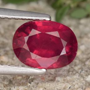 Medium-Dark Red Рубин Камень - 2ct Фасетный Овал (ID: 465358)