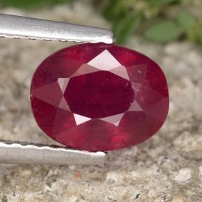 Deep Red Ruby Gem - 2ct Oval Facet (ID: 465359)