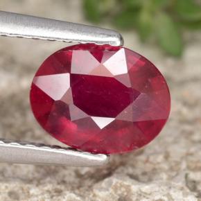 Deep Crimson Рубин Камень - 1.7ct Фасетный Овал (ID: 465382)