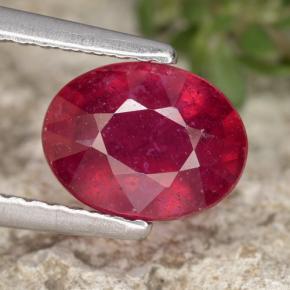 Jam Red Rubin Edelstein - 1.9ct Oval facettiert (ID: 465383)