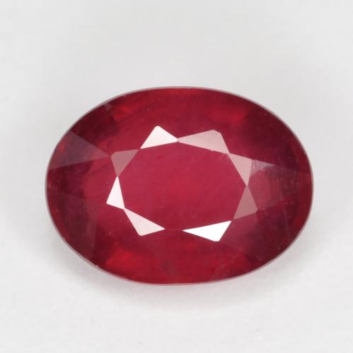 Medium Red Ruby Gem - 1.8ct Oval Facet (ID: 465459)