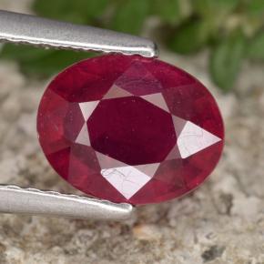 Темно-красный Рубин Камень - 1.8ct Фасетный Овал (ID: 465486)