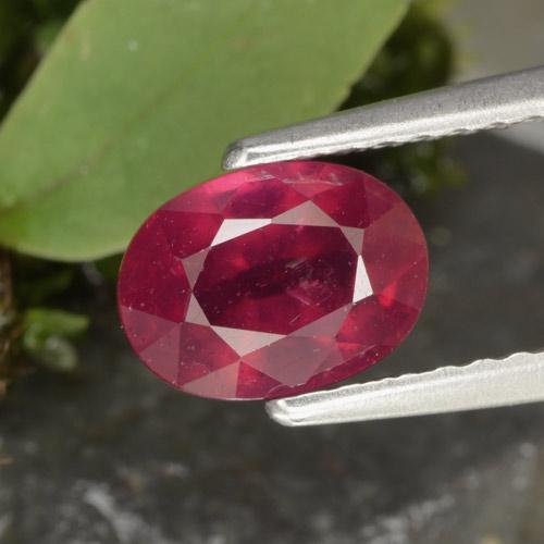 Rouge Rosâtre Rubis gemme - 1.5ct Ovale facette (ID: 466319)
