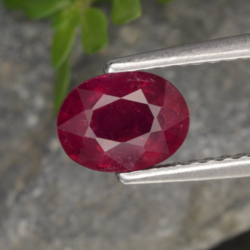 Wine Red Рубин Камень - 1.3ct Фасетный Овал (ID: 466635)