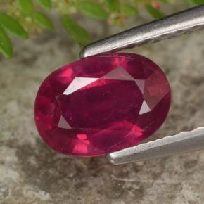 Pinkish Red Ruby Gem - 1.2ct Oval Facet (ID: 466636)