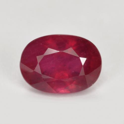 Pinkish Red Ruby Gem - 1.5ct Oval Facet (ID: 466666)