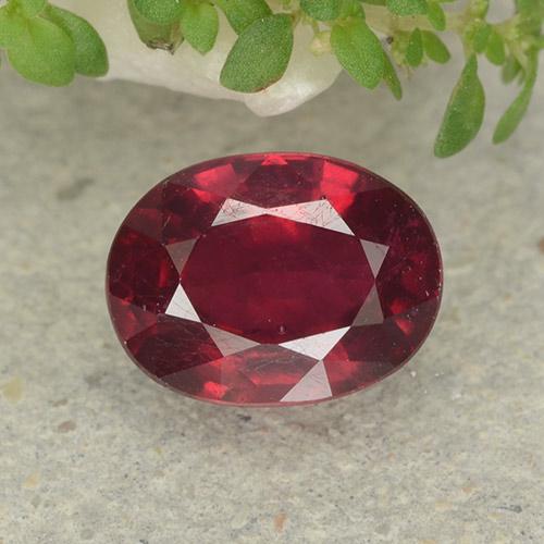 Rojo carmesí intenso Rubí Gema - 2ct Forma ovalada (ID: 483081)