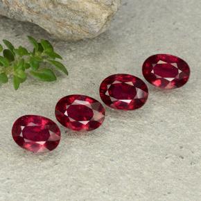 5.14 ctw Red Ruby Stones, Natural Ruby in Oval Facet Shape for Sale