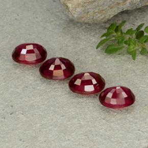 Ruby Gemstones in 7 x 5 mm (calibrated) Size for Sale, Ruby Stones in Medium Red Color
