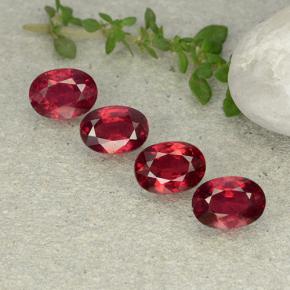 Medium Red Рубин Камень - 1.3ct Фасетный Овал (ID: 483249)