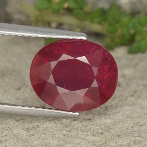 6ct Oval Facet Pinkish Red Ruby for sale thumb image of 6ct Oval Facet Pinkish Red Ruby (ID: 494675)
