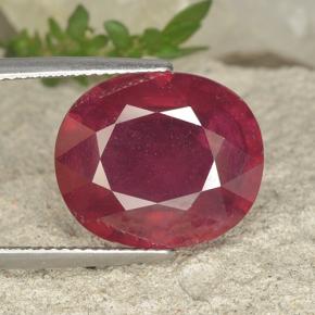 Deep Crimson Рубин Камень - 13.4ct Фасетный Овал (ID: 494684)