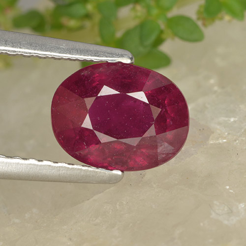 Темно-красный Рубин Камень - 2ct Фасетный Овал (ID: 494706)