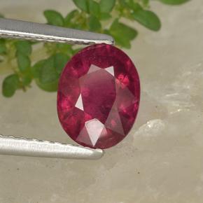 1.74 ct Red Ruby Stone, Natural Ruby in Oval Facet Shape for Sale