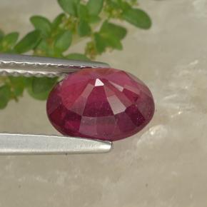 Ruby Gemstone in 8 x 6 mm (calibrated) Size for Sale, Ruby Stone in Deep Crimson Color
