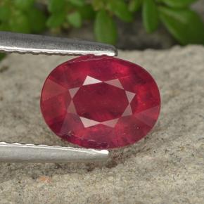 Deep Crimson Рубин Камень - 1.6ct Фасетный Овал (ID: 494714)