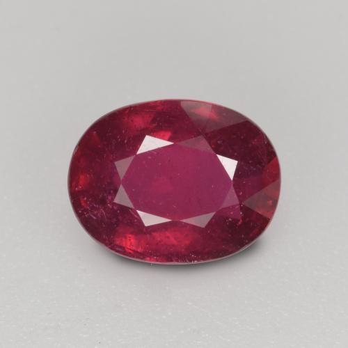 Deep Red Ruby Gem - 1.7ct Oval Facet (ID: 494727)