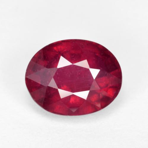 Rosado rojizo intenso Rubí Gema - 1.8ct Forma ovalada (ID: 494729)
