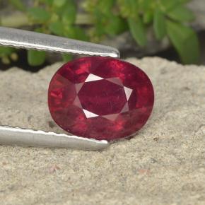Dark Red Ruby Gem - 2.1ct Oval Facet (ID: 494737)