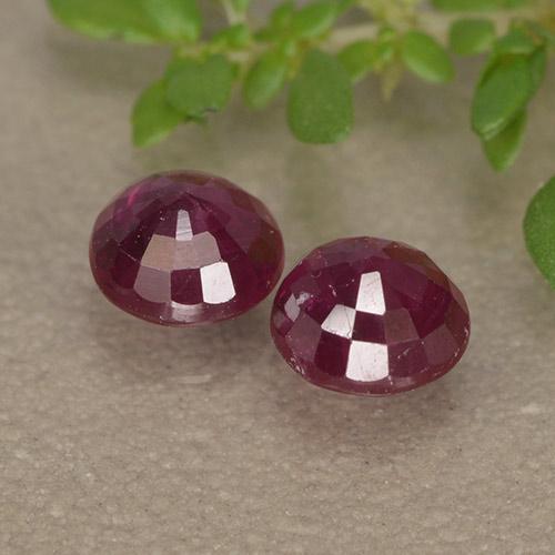 Ruby Gemstones in 4.5 mm (calibrated) Size for Sale, Ruby Stones in Wine Red Color