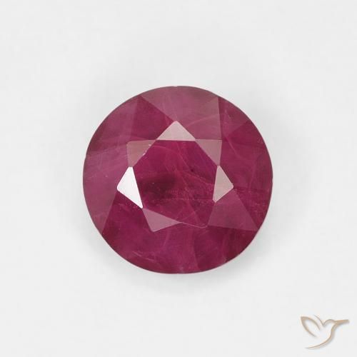 0.82ct Natural Deep Red Ruby, Round, VS-SI