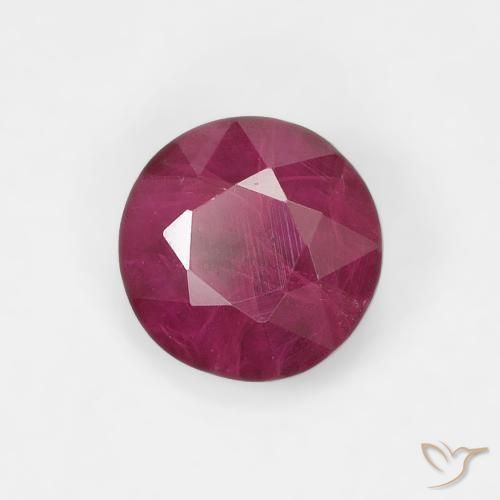 0.82 ct Red Ruby Stone, Natural Ruby in Round Facet Shape for Sale