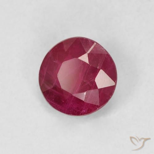 0.79 ct Red Ruby Stone, Natural Ruby in Round Facet Shape for Sale
