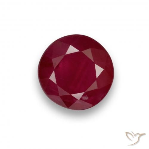 1.01 ct Red Ruby Gemstone, Ruby Gem in Round Facet Shape for Sale.