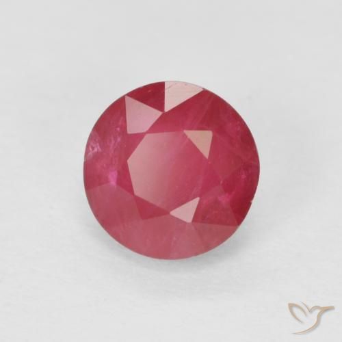 0.92 ct Red Ruby Stone, Natural Ruby in Round Facet Shape for Sale