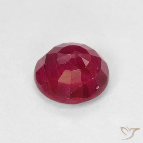 Ruby Gemstone in 5.3 mm Size for Sale, Ruby Stone in Dark Red Color