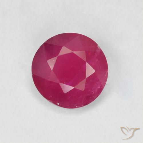 0.78 ct Round Cut Ruby, 5.7 mm From Myanmar, Photo A