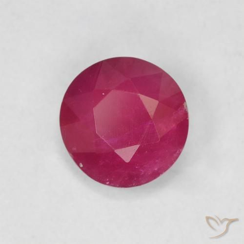 0.78 ct Red Ruby Stone, Natural Ruby in Round Facet Shape for Sale