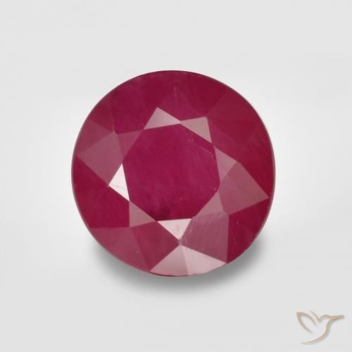 0,97 ct Rubin im Rundschliff, 5,4 mm aus Myanmar, Photo A