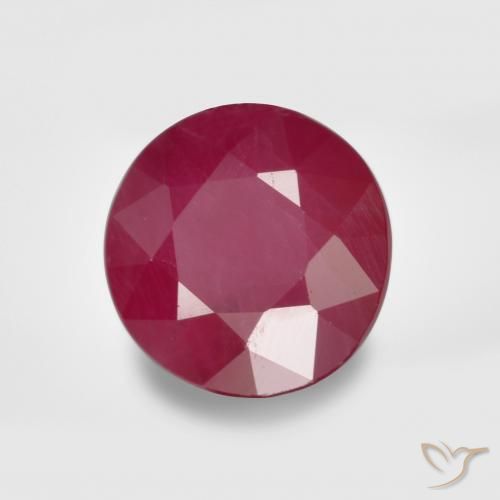 0.97 ct Red Ruby Stone, Natural Ruby in Round Facet Shape for Sale