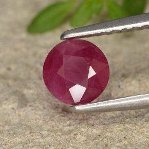 0.85 ct Red Ruby Stone, Natural Ruby in Round Facet Shape for Sale
