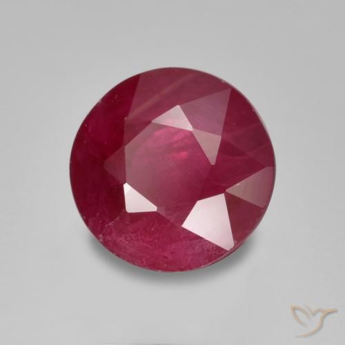0.94 ct Red Ruby Stone, Natural Ruby in Round Facet Shape for Sale