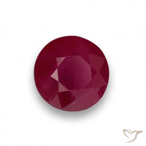 0.98 ct Red Ruby Stone, Natural Ruby in Round Facet Shape for Sale