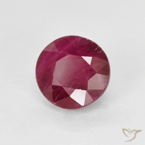 1.02 ct Red Ruby Stone, Natural Ruby in Round Facet Shape for Sale