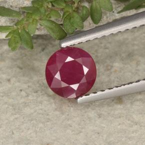 Deep Crimson Ruby Gem - 0.8ct Round Facet (ID: 495164)