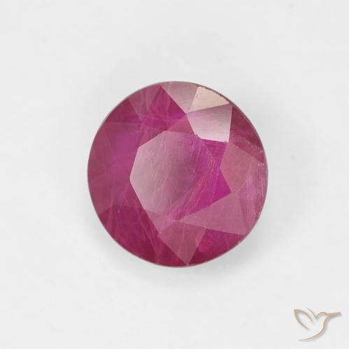 0.80 ct Red Ruby Stone, Natural Ruby in Round Facet Shape for Sale