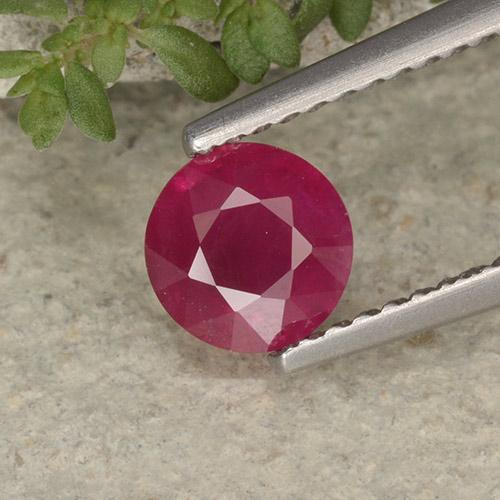 rötlich-rosa Rubin Edelstein - 0.8ct Rund Facettenschliff (ID: 495166)