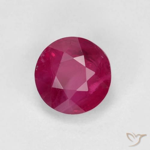 0.94 ct Red Ruby Stone, Natural Ruby in Round Facet Shape for Sale