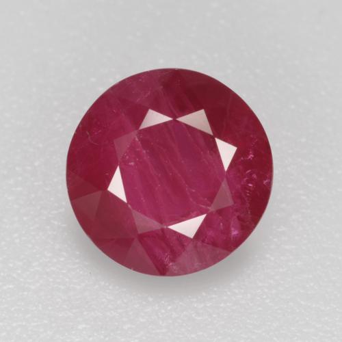 Deep Crimson Рубин Камень - 1.1ct Круглая Фасетная Огранка (ID: 495169)