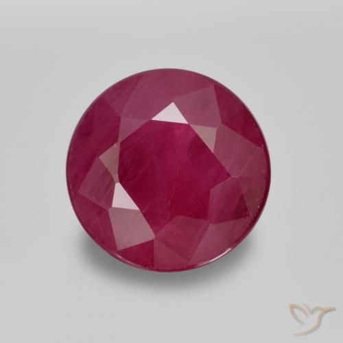 0.88 ct Red Ruby Stone, Natural Ruby in Round Facet Shape for Sale