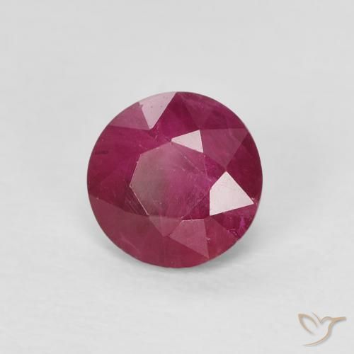 0.83 ct Red Ruby Stone, Natural Ruby in Round Facet Shape for Sale
