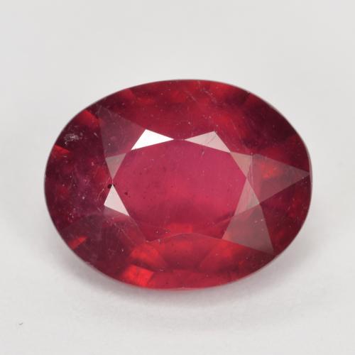Dark Red Ruby Gem - 2.4ct Oval Facet (ID: 495209)