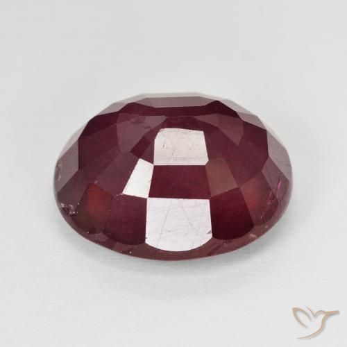 Ruby Gemstone in 14.7 x 12.6 mm Size for Sale, Ruby Stone in Wine Red Color