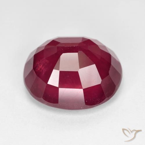Ruby Gemstone in 14.5 x 13.1 mm Size for Sale, Ruby Stone in Deep Red Color
