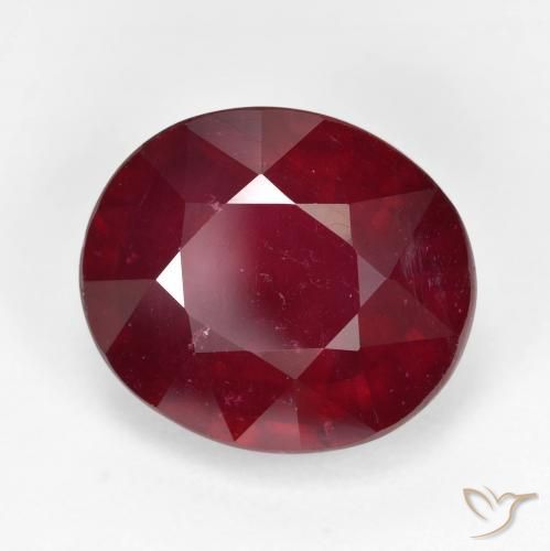 9.58 ct Red Ruby Stone, Natural Ruby in Oval Facet Shape for Sale