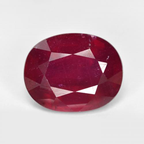 Wine Red Ruby Gem - 11.1ct Oval Facet (ID: 495281)